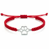 Guardian Paw Bracelet Red Silver