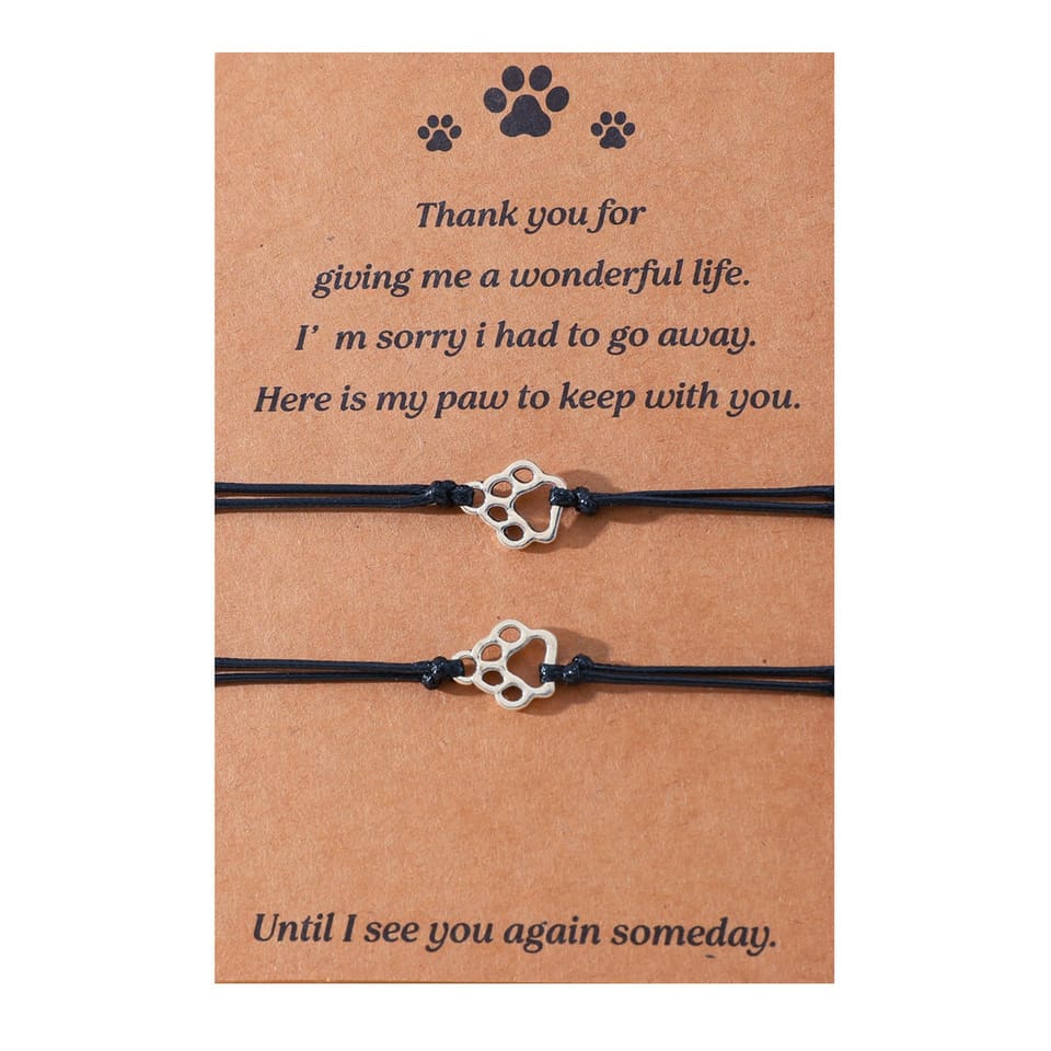 In Their Honor - Paw Bracelet — Black